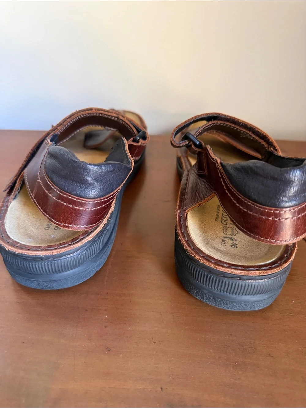 Naot Lappland Brown Leather Sandals, size 46